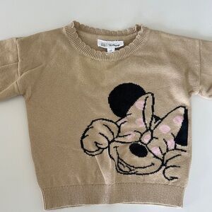 Disney Kids Beige Minnie Mouse Sweater; Scalloped details